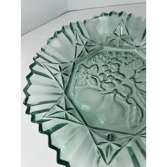 VTG Federal Glass Co. Carnival Green Depression Glass Fruit Bowl 11” - Picture 2 of 7